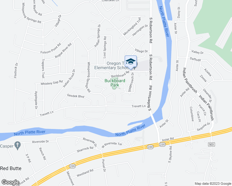 map of restaurants, bars, coffee shops, grocery stores, and more near 3545 Gila Bend in Casper