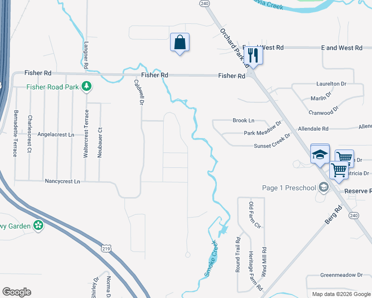map of restaurants, bars, coffee shops, grocery stores, and more near 63 Chancellor Lane in Buffalo