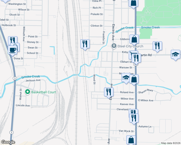 map of restaurants, bars, coffee shops, grocery stores, and more near 15 Seal Place in Lackawanna