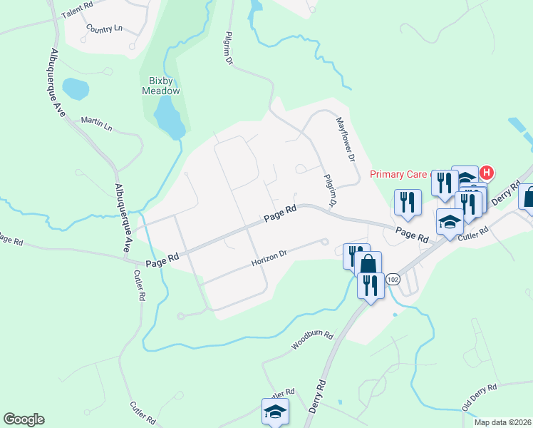 map of restaurants, bars, coffee shops, grocery stores, and more near 31 Page Road in Litchfield