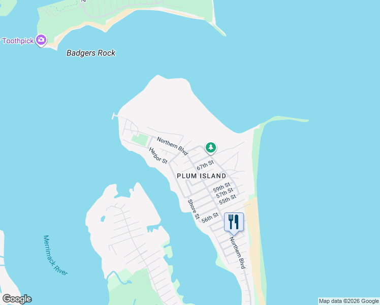 map of restaurants, bars, coffee shops, grocery stores, and more near 216 Northern Boulevard in Newburyport