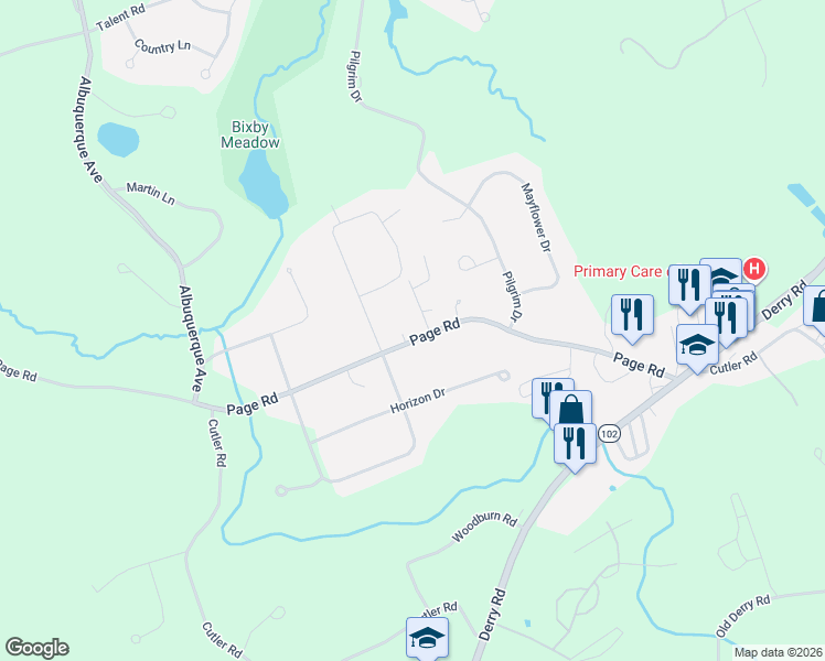 map of restaurants, bars, coffee shops, grocery stores, and more near 31 Page Road in Litchfield