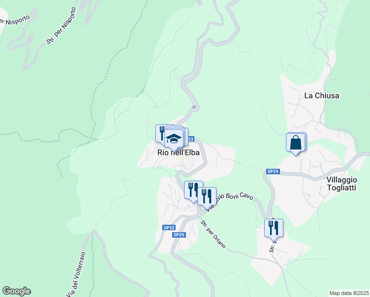 map of restaurants, bars, coffee shops, grocery stores, and more near in Rio nell'Elba