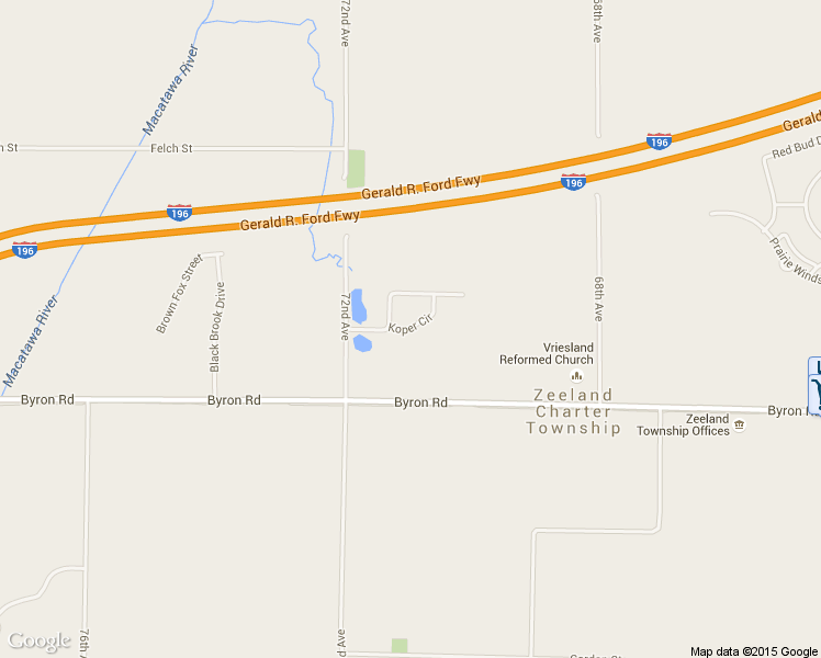 map of restaurants, bars, coffee shops, grocery stores, and more near 7060 Koper Circle in Zeeland