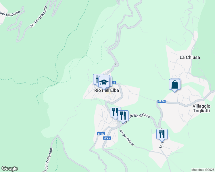 map of restaurants, bars, coffee shops, grocery stores, and more near in Rio nell'Elba