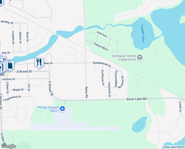 map of restaurants, bars, coffee shops, grocery stores, and more near 385 Saddlevalley Ct in Linden