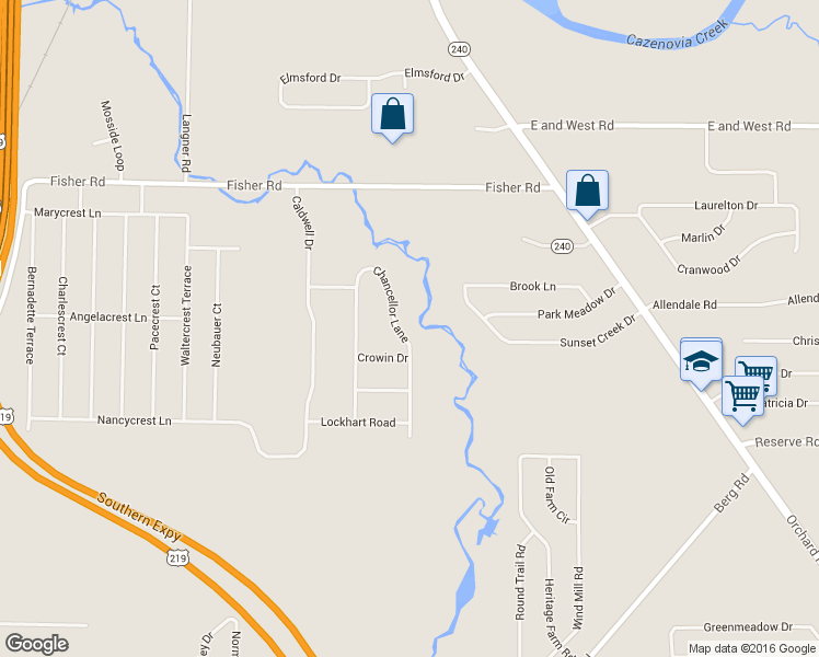 map of restaurants, bars, coffee shops, grocery stores, and more near 63 Chancellor Lane in Buffalo