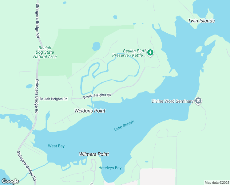 map of restaurants, bars, coffee shops, grocery stores, and more near 2081 Beulah Heights Road in East Troy