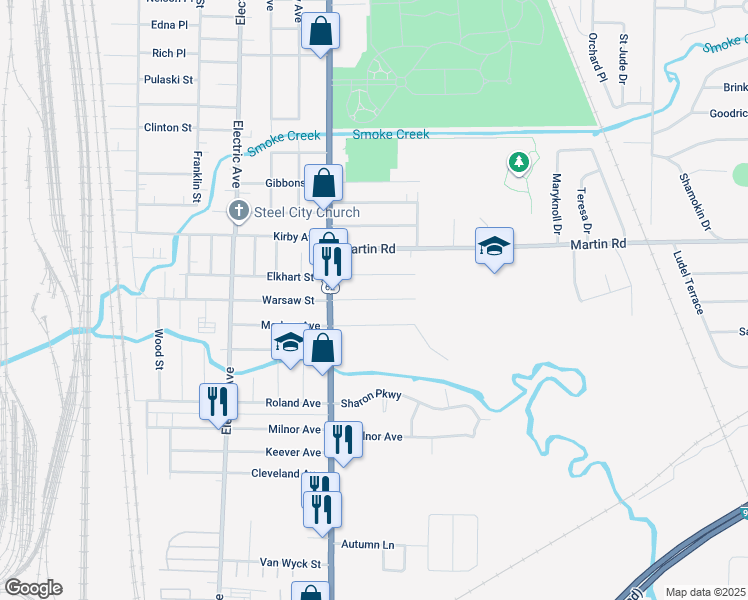 map of restaurants, bars, coffee shops, grocery stores, and more near 48 Verel Avenue in Buffalo
