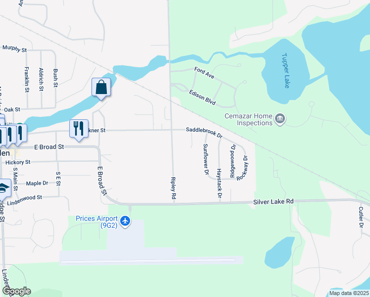 map of restaurants, bars, coffee shops, grocery stores, and more near 385 Saddlevalley Court in Linden