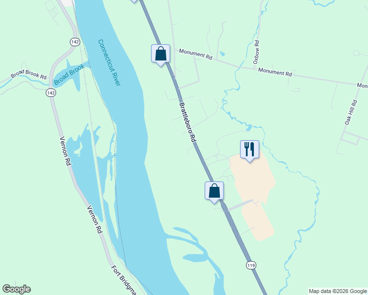 map of restaurants, bars, coffee shops, grocery stores, and more near 781 Brattleboro Road in Hinsdale