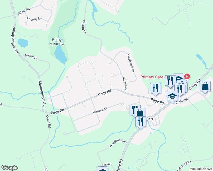 map of restaurants, bars, coffee shops, grocery stores, and more near 23 Page Road in Litchfield