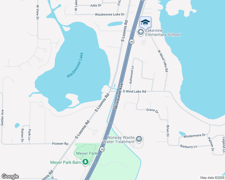 map of restaurants, bars, coffee shops, grocery stores, and more near Seven Waters Trail in Wind Lake