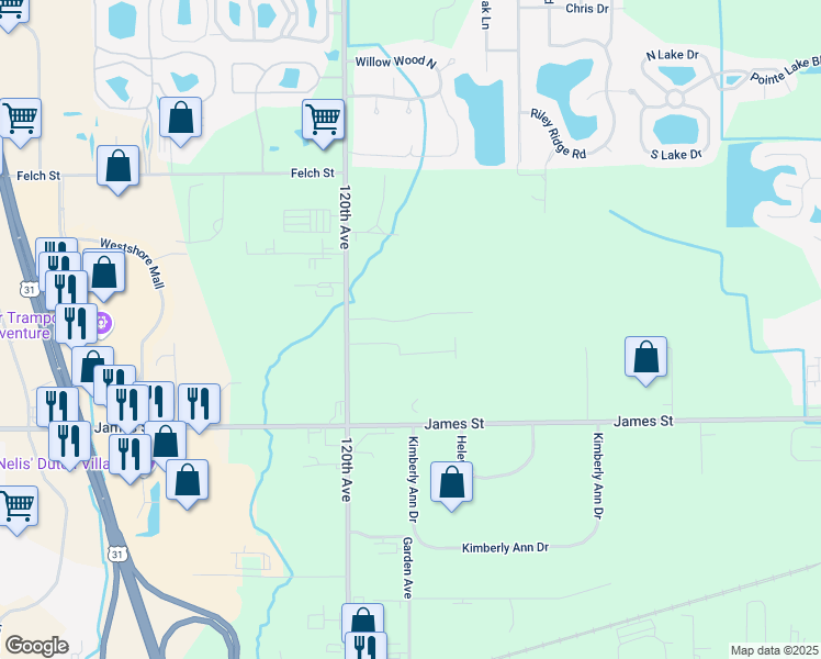map of restaurants, bars, coffee shops, grocery stores, and more near 11916 7 Pine Drive in Holland