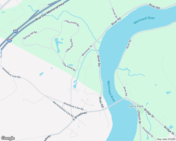 map of restaurants, bars, coffee shops, grocery stores, and more near 5 Valley Street in Merrimac