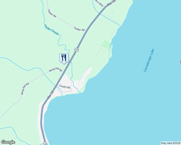 map of restaurants, bars, coffee shops, grocery stores, and more near 729 Woodland Road in Richfield Springs