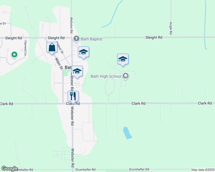 map of restaurants, bars, coffee shops, grocery stores, and more near 13902 Mead Creek Road in Bath Township
