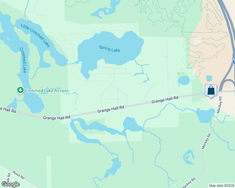 map of restaurants, bars, coffee shops, grocery stores, and more near 14520 Birchwood Drive in Holly