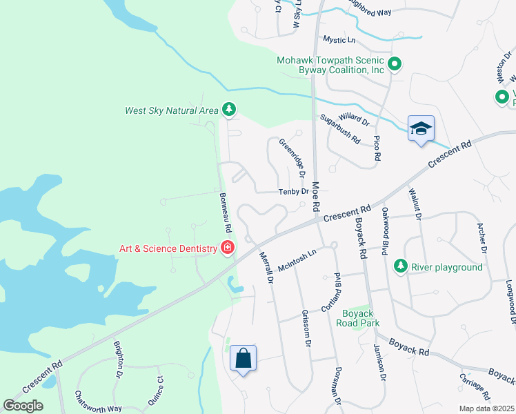 map of restaurants, bars, coffee shops, grocery stores, and more near 2 Briarfield Drive in Saratoga County