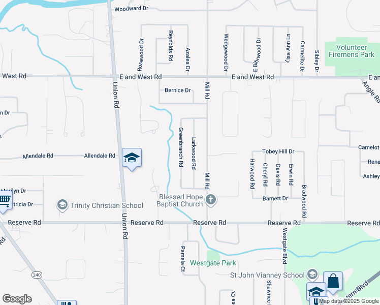 map of restaurants, bars, coffee shops, grocery stores, and more near 70 Larkwood Road in Buffalo