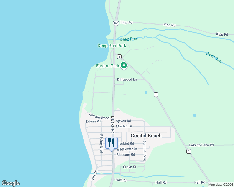 map of restaurants, bars, coffee shops, grocery stores, and more near 4393 New York 364 in Canandaigua