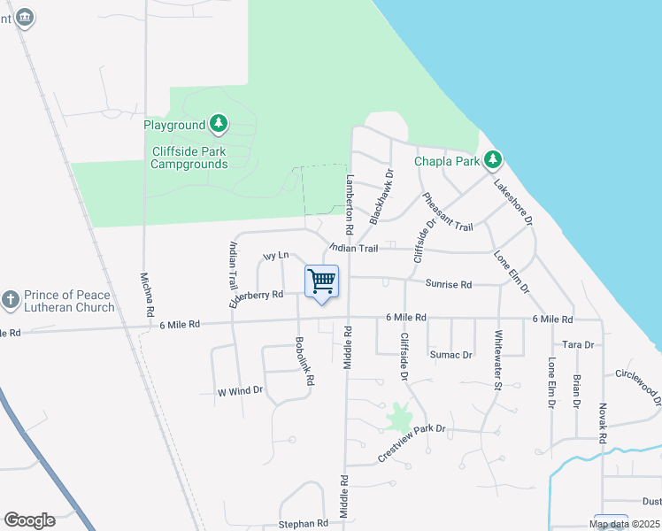 map of restaurants, bars, coffee shops, grocery stores, and more near 7124 Lamberton Road in Racine