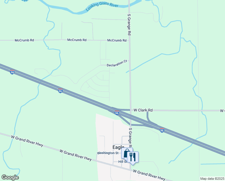 map of restaurants, bars, coffee shops, grocery stores, and more near 13861 Alabama Drive in Eagle