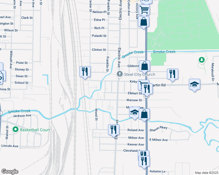 map of restaurants, bars, coffee shops, grocery stores, and more near 25 Girard Ave in Buffalo