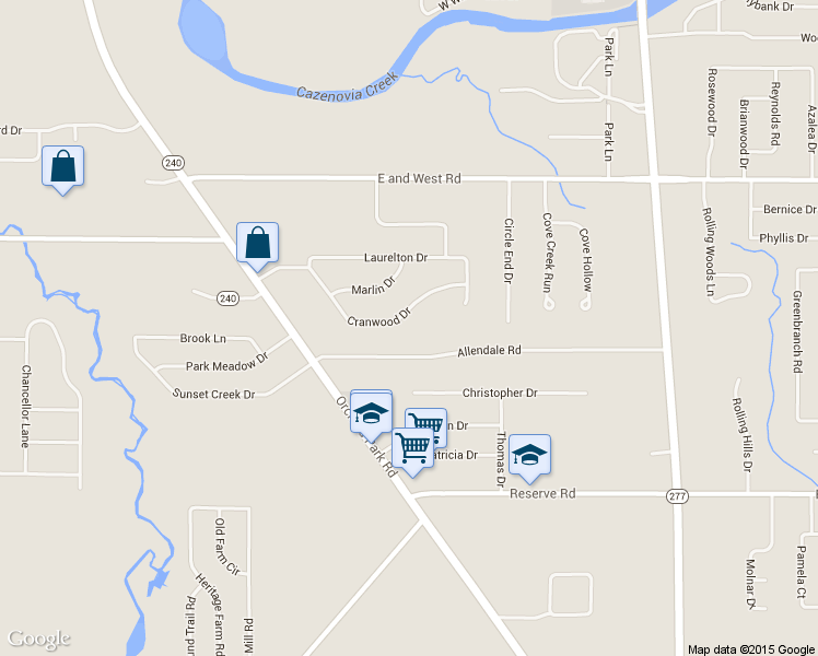 map of restaurants, bars, coffee shops, grocery stores, and more near 153 Cranwood Drive in Buffalo