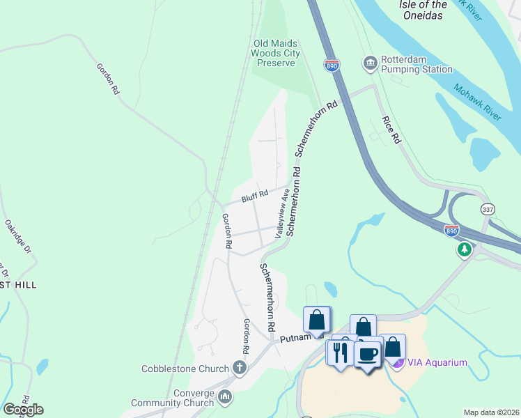 map of restaurants, bars, coffee shops, grocery stores, and more near 6 Groveland Avenue in Schenectady