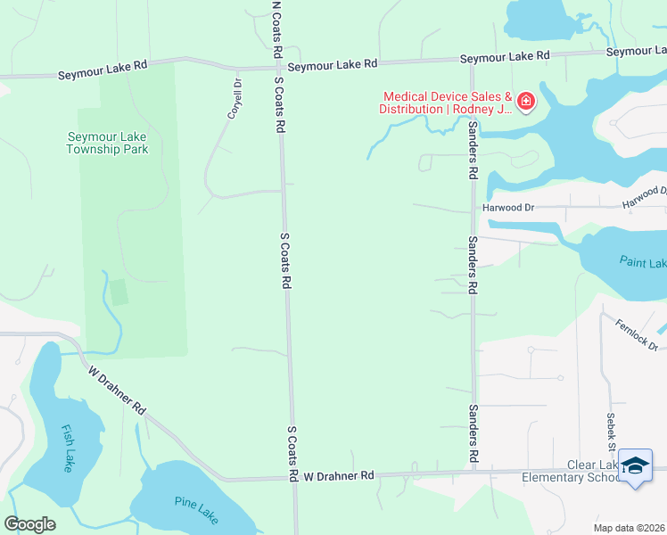 map of restaurants, bars, coffee shops, grocery stores, and more near 475 South Coats Road in Oakland County