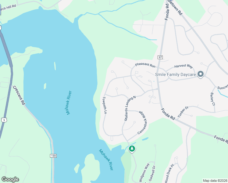 map of restaurants, bars, coffee shops, grocery stores, and more near 13 Erie Court in Waterford