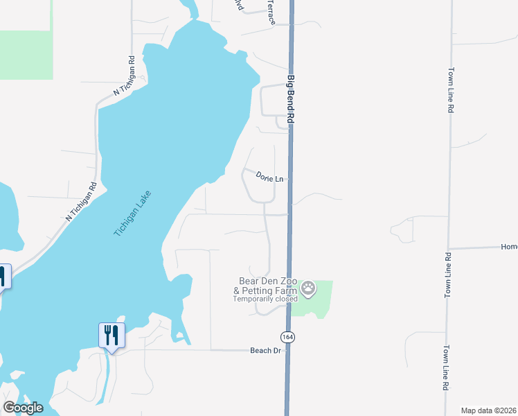 map of restaurants, bars, coffee shops, grocery stores, and more near 7110 Sandy Lane in Wind Lake