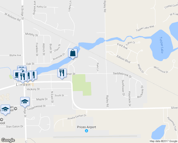 map of restaurants, bars, coffee shops, grocery stores, and more near 717 Tickner Street in Linden