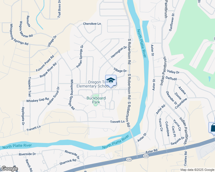 map of restaurants, bars, coffee shops, grocery stores, and more near 3310 Stagecoach Drive in Casper