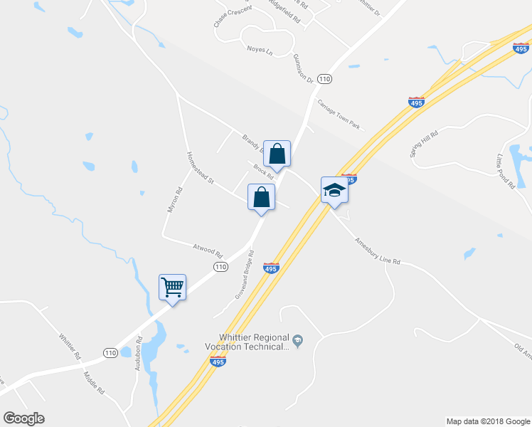 map of restaurants, bars, coffee shops, grocery stores, and more near 949 Amesbury Road in Haverhill