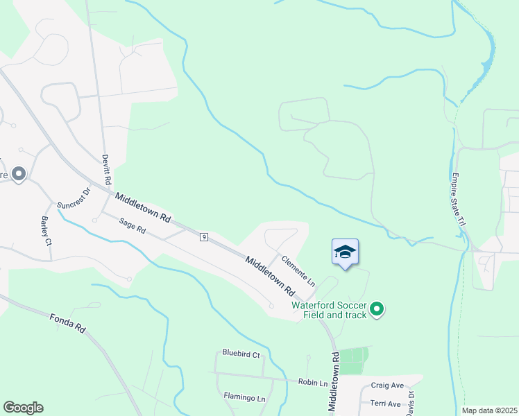 map of restaurants, bars, coffee shops, grocery stores, and more near in Waterford