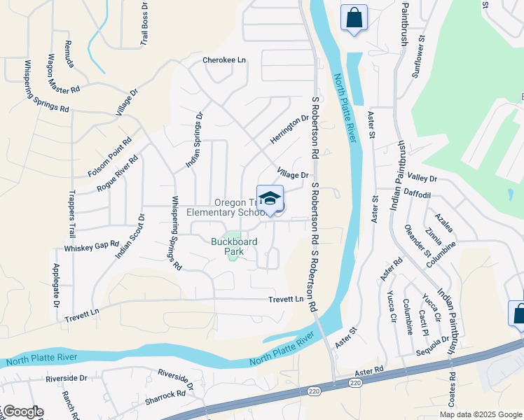 map of restaurants, bars, coffee shops, grocery stores, and more near 3310 Stagecoach Drive in Casper