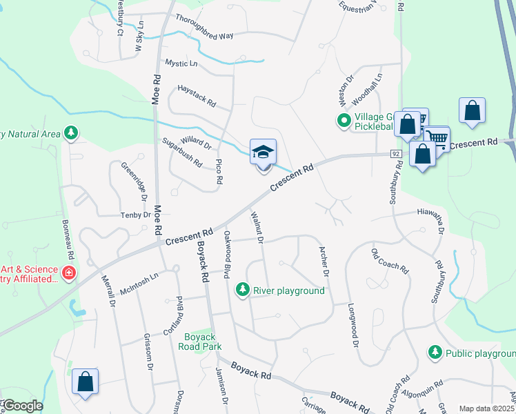 map of restaurants, bars, coffee shops, grocery stores, and more near 100 Walnut Drive in Saratoga County