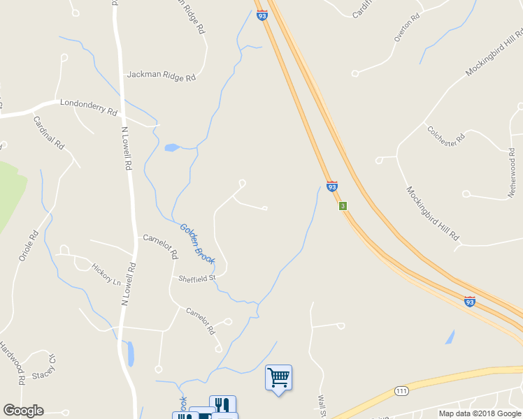 map of restaurants, bars, coffee shops, grocery stores, and more near 2 Lancelot Street in Windham