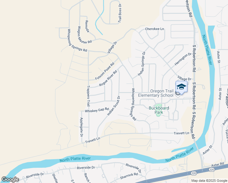 map of restaurants, bars, coffee shops, grocery stores, and more near 3257 Quivera River Road in Casper