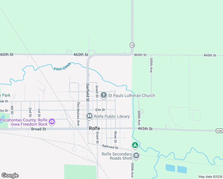map of restaurants, bars, coffee shops, grocery stores, and more near 704 River Street in Rolfe