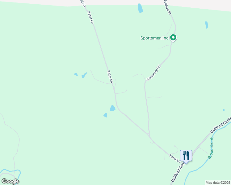 map of restaurants, bars, coffee shops, grocery stores, and more near 25 Allard Road in Guilford