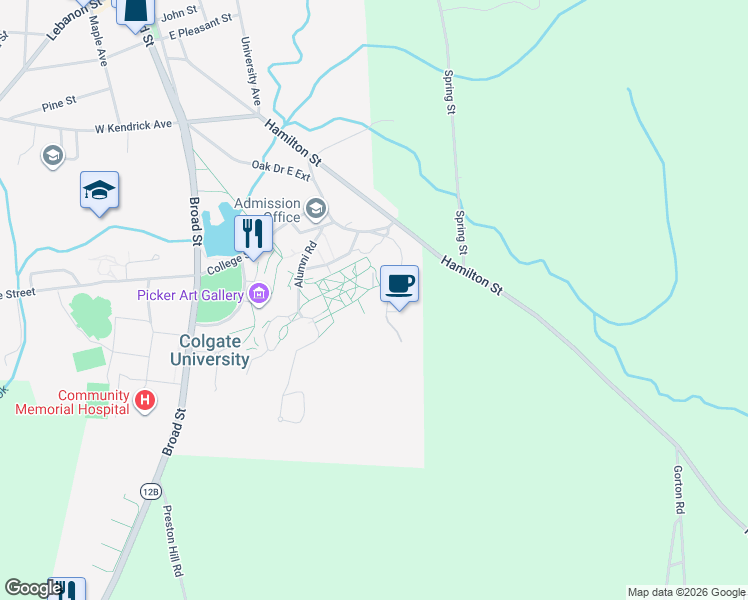 map of restaurants, bars, coffee shops, grocery stores, and more near 13 Oak Drive in Hamilton