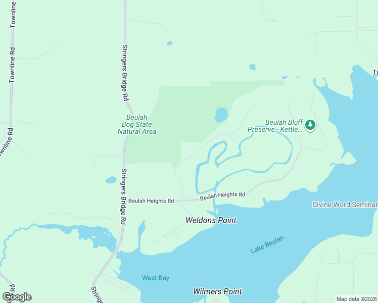 map of restaurants, bars, coffee shops, grocery stores, and more near N8998 Austin Road in East Troy