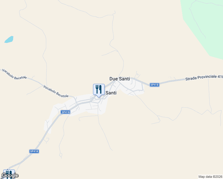 map of restaurants, bars, coffee shops, grocery stores, and more near 43 Vocabolo Santi Deu in Due Santi