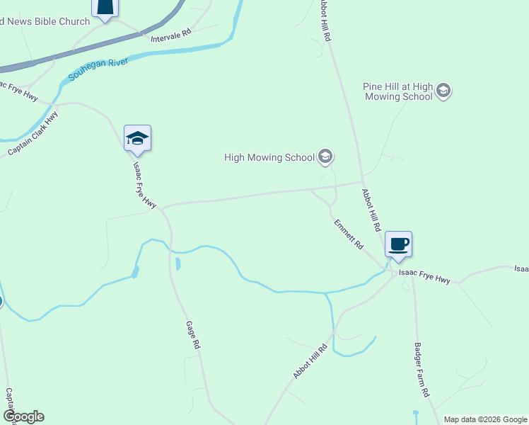 map of restaurants, bars, coffee shops, grocery stores, and more near 222 Isaac Frye Hwy in Wilton