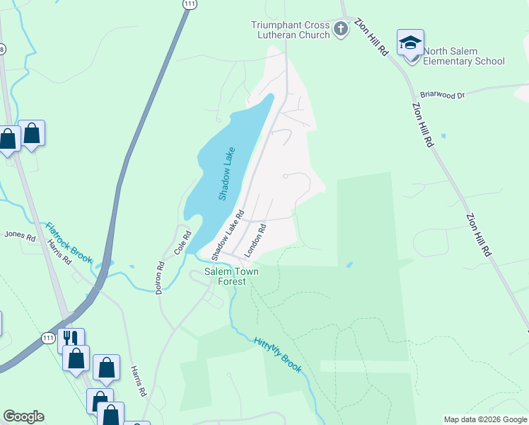 map of restaurants, bars, coffee shops, grocery stores, and more near 31 London Road in Salem