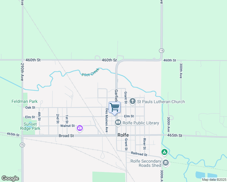 map of restaurants, bars, coffee shops, grocery stores, and more near 600-698 Garfield Street in Rolfe