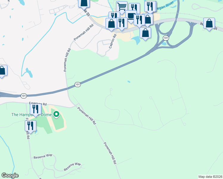 map of restaurants, bars, coffee shops, grocery stores, and more near 34 Stable Road in Milford